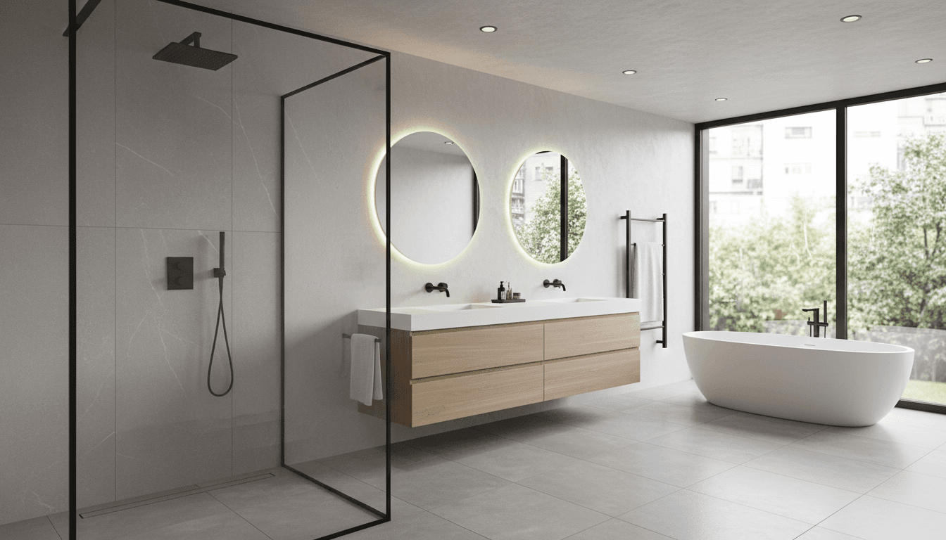 Modern bathroom with a walk-in shower