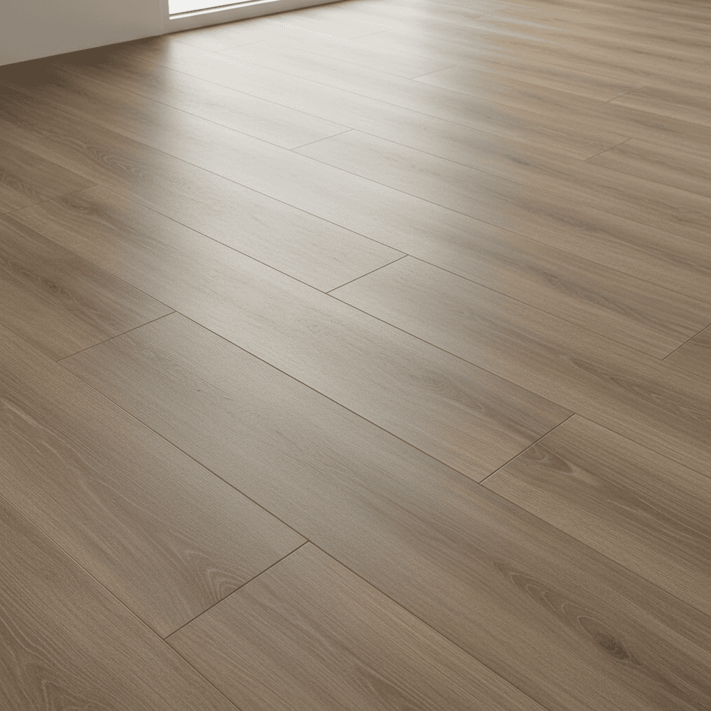 Matte finish luxury vinyl plank flooring in a cozy living room