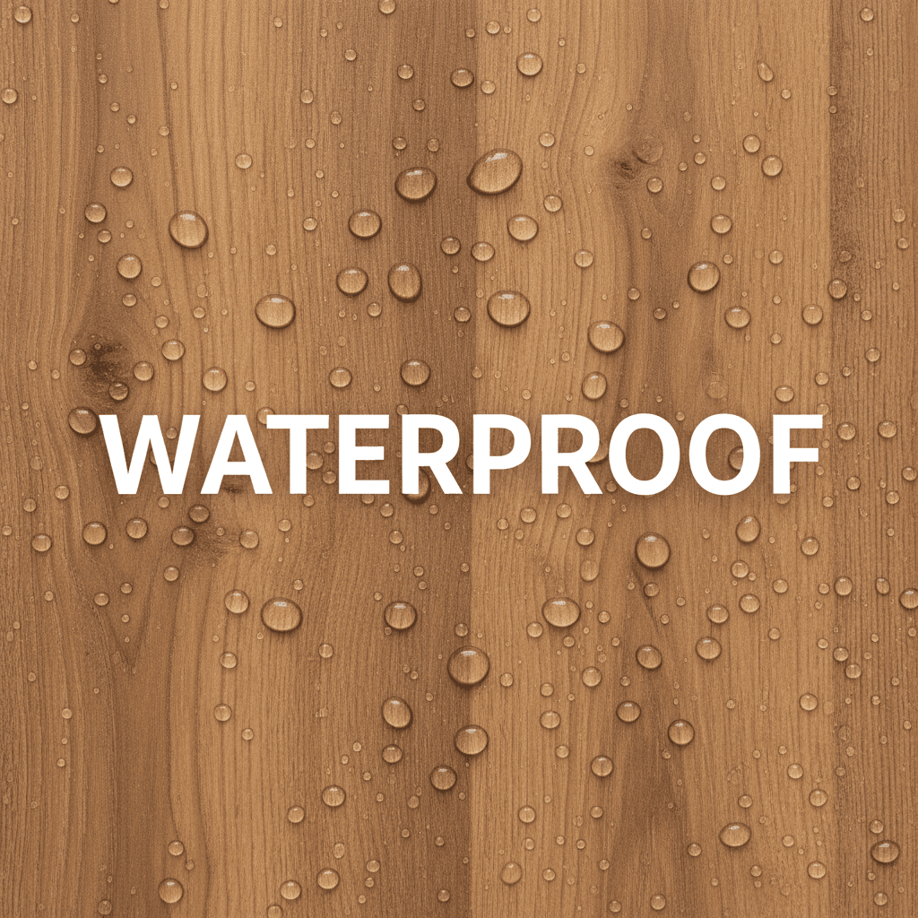 Water beading on waterproof luxury vinyl plank flooring