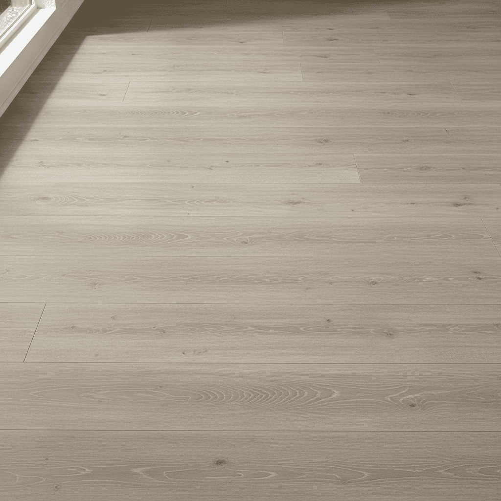Light oak wood-look luxury vinyl plank flooring in a bright modern kitchen