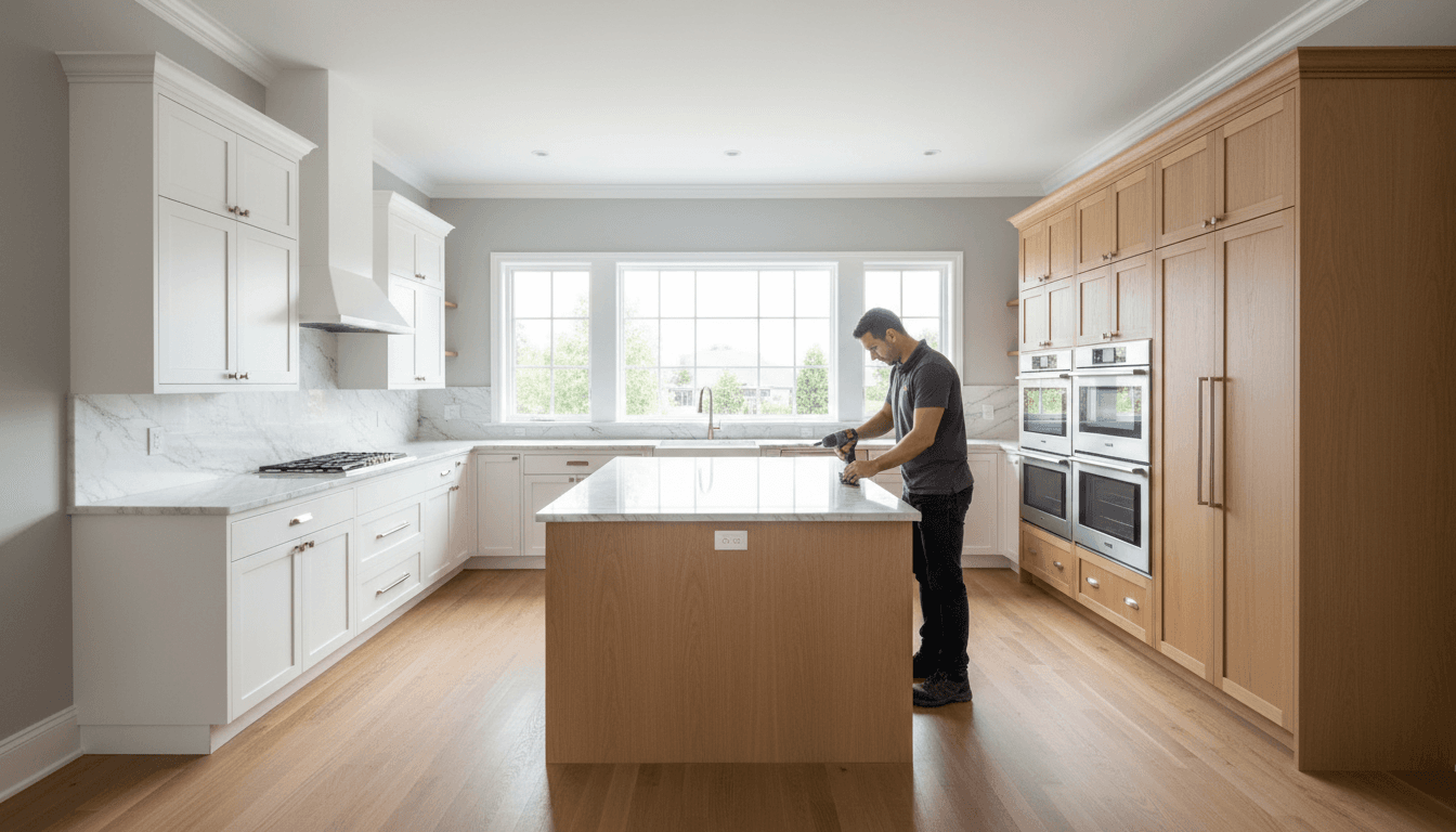 Beautifully remodeled kitchen with custom cabinetry and granite countertops