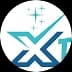 Circular logo featuring a stylized teal and blue XT emblem with sparkling stars above it.